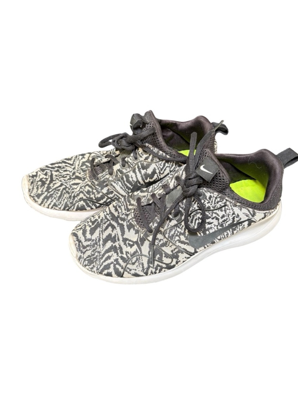 Nike Unisex Black & White Fabric Patterned Running Shoes